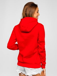 Dam Sweatshirt med känguruficka Röd Bolf W02B