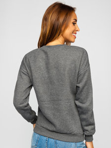Dam Sweatshirt med tryck Grafitgrå Bolf KSW1004