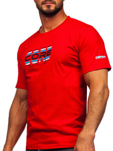 Herr Bomulls T-shirt Röd Bolf 14731