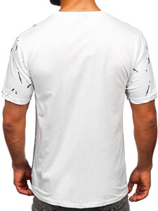 Herr Bomulls T-shirt med tryck Vit Bolf 14730