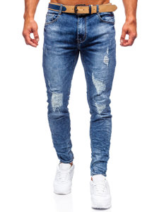Herr Jeans Skinny Fit med bälte Marinblå Bolf R85082S0