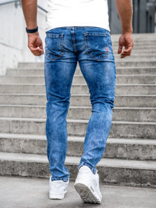 Herr Jeans Skinny Fit med bälte Marinblå Bolf R85128S1