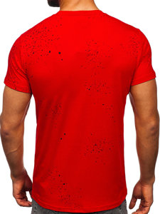 Herr T-shirt med tryck Röd Bolf 8T232