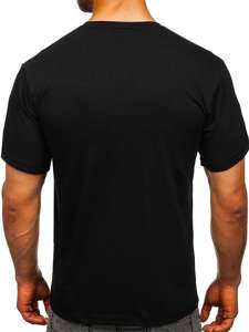 Herr T-shirt med tryck Svart Bolf 0011
