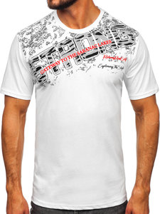 Herr T-shirt med tryck Vit Bolf 14234